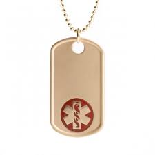 Gold Dog Tag Red-image