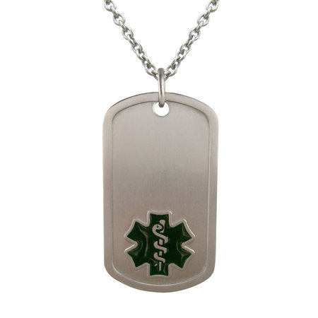 Titanium Dog Tag Black Necklace with Oval Chain-image
